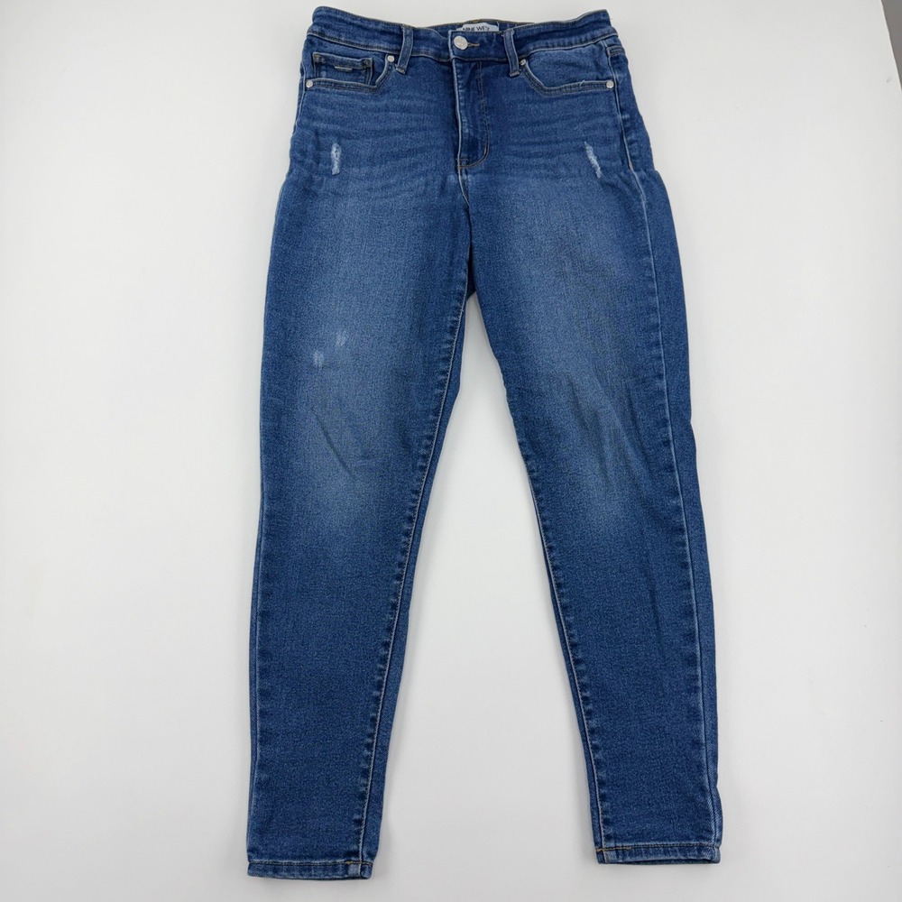 Nine West Jeans High Rise Perfect Skinny Blue Distressed Denim DNWB2728R-JUL 8
